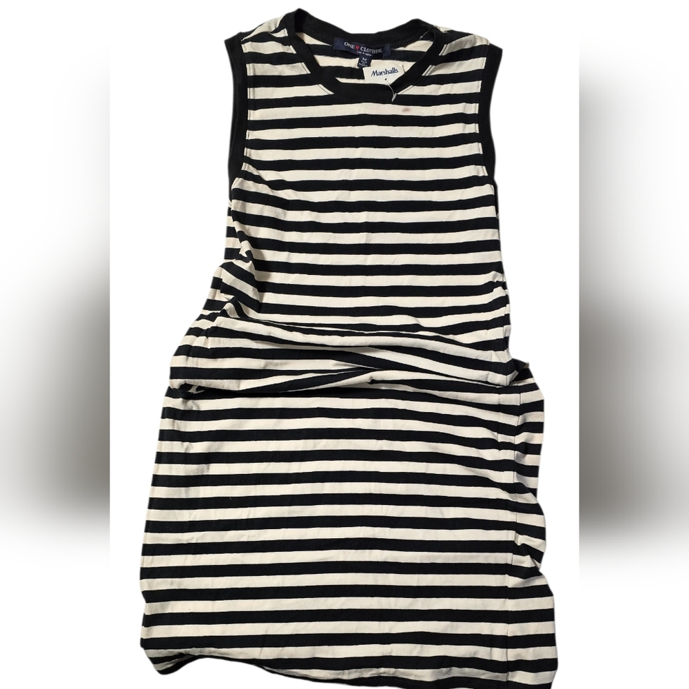 Black and White Striped Women's Dress